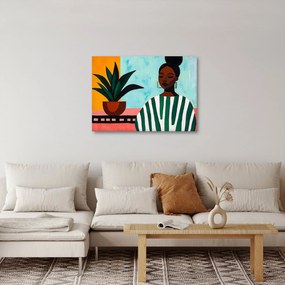 Kép - Nő virággal (70x50 cm)