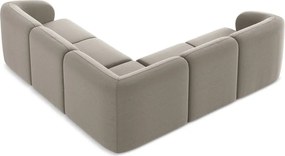 Világosbarna bársony sarokkanapé Lani – Makamii