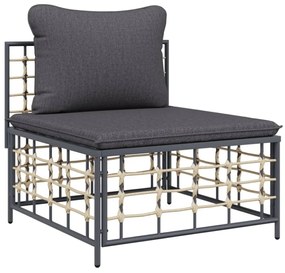 vidaXL 4 részes antracitszürke polyrattan kerti ülőgarnitúra párnákkal