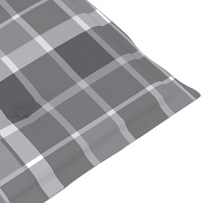 2 db tömör tíkfa kerti szék szürke kockás párnákkal