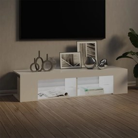 magasfényű fehér TV-szekrény LED-lámpákkal 135 x 39 x 30 cm