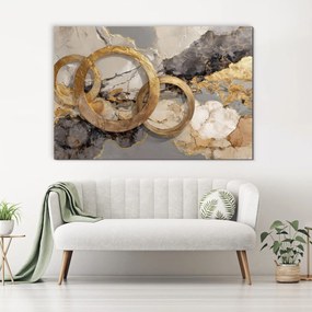 DUBLEZ | Luxusos absztrakt kép - Arany gyűrűk