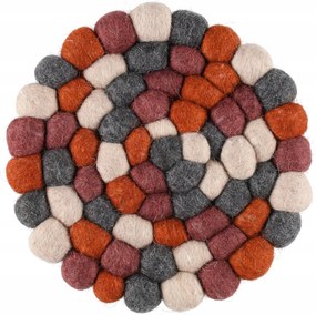 Gyapjúgolyókból Készült Dísztányér Ø 20 CM Többszínű