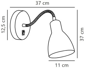 Nordlux - Fali spotlámpa CYCLONE 1xE14/15W/230V fehér