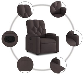 vidaXL sötétbarna szövet felállást segítő dönthető fotel