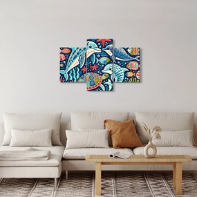 Kép – Rajzolt vízi állatok (90x60 cm)