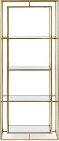 Aranyszínű acél könyvespolc 68x172,5x28 cm Elenor – Bizzotto