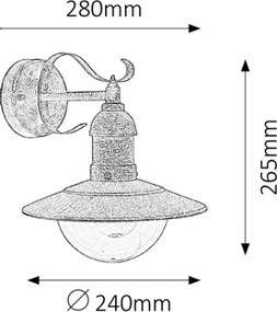 Brilagi - Kültéri fali lámpatest MOLDE 1xE27/60W/230V IP44 bronz/patina