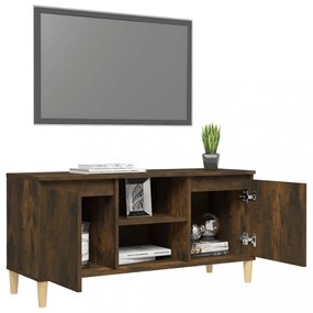 füstös tölgy színű TV-szekrény tömör falábakkal 103,5x35x50 cm