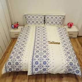 Etnico kék pamut lepedők TiaHome - 1x Párna 90x70cm, 1x Paplan 140x200cm
