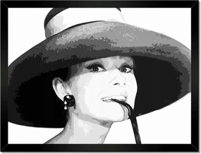 Poszterek keretben 40x30 Hepburn kalappal