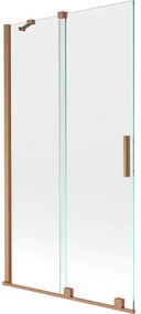 Mexen Velar, 2 szárnyas eltolható kádparaván 100 x 150 cm, 8mm átlátszó üveg, rézmatt, 896-100-000-01-65