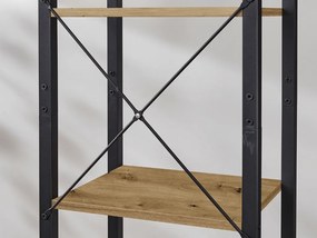 Tároló fém vázzal TAYLOR 6 polc, artisan tölgy