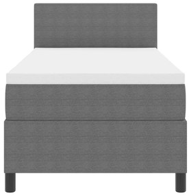 Box Spring Ágy matraccal Világosszürke Egyszemélyes Kordbársony