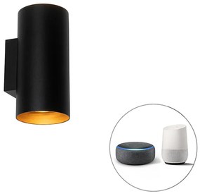 Okos fali lámpa fekete arannyal 2-lámpás, beleértve a Wi-Fi-s GU10-es izzókat - Sab