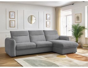 Világosszürke kinyitható sarokkanapé (variálható) Achille – Bobochic Paris