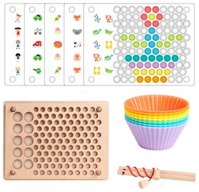 2 az 1-ben Montessori fajáték horgászás és golyós kirakó