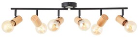 Brilliant - KERRY irányítható spotlámpa 6xE27/40W/230V fekete/bambusz