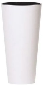 TUBUS SLIM virágtartó 40 cm  betéttel, fehér matt, 40 cm