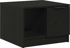 vidaXL Dohányzóasztal with Drawer Musta tammi 50 x 50 x 36 cm Faanyag