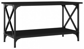 fekete szerelt fa és vas dohányzóasztal 80 x 45 x 45 cm