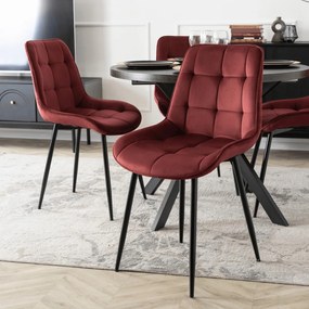 Krzesło CHRIS Bordowe Welurowe