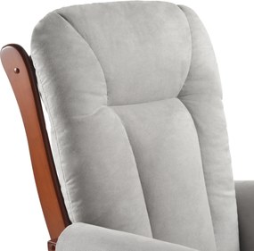 Hintaszék lábtartóval, dió/szürke, SAFORD