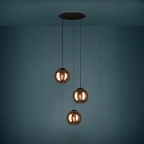 Eglo 390094 - Csillár zsinóron CORDOBA 3xE27/40W/230V réz