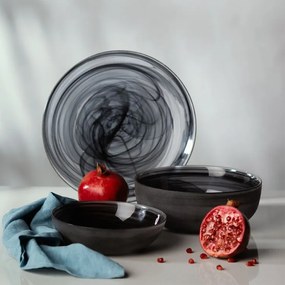 S-art - Üveg készlet fekete homokfúvott 25 db - Elements Glass (w0024)