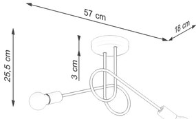Fehér mennyezeti lámpa 18x57 cm Opulent – Sollux