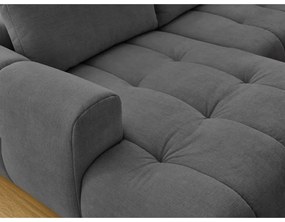 Sötétszürke kinyitható-tárolóhelyes sarokkanapé (jobb oldali-U alakú) Fuji – Bobochic Paris