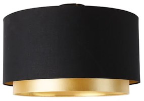 Modern mennyezeti lámpa fekete arannyal 47 cm dupla árnyékolóval - Combi