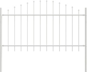 vidaXL Kerti Kerítés 7 pcs Fehér 170 x 140 cm Porszórt acél