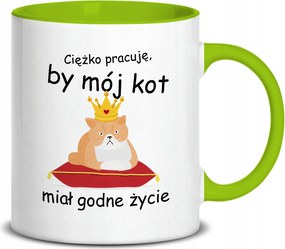 Fehér Bögre 330ml Zöld Karácsonyi szer Méltó Élet A Macskámnak Különböző