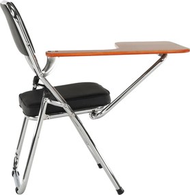 Szék írólappal, fekete/natúr, TEKER