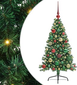 vidaXL Mesterséges, előre világított karácsonyi fa Zöld 120 cm PVC