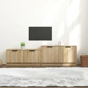 Sonoma-tölgyszínű szerelt fa fali tv-szekrény 158,5x36x45 cm
