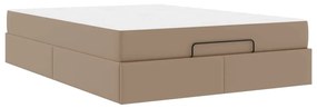 Ágykeret matracmal Cappuccino 160 x 200 cm Műbőr
