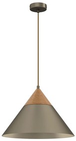 Csillár zsinóron SINGLE 1xE27/15W/230V réz/bükkfa