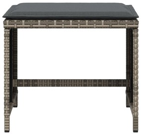 4 db szürke polyrattan kerti szék párnával 40 x 40 x 35 cm