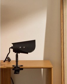 Fekete fém asztali lámpa csiptetővel (magasság 16 cm) Jula – Kave Home