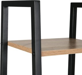 Intenso Home 4 szintes nyitott könyvespolc 34 x 148cm, döntött design, sonoma tölgy | Univerzális tároló állvány fém lábakkal