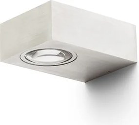RENDL KORSO II fali lámpa szálcsiszolt alumínium 230V LED 2x3W 120° IP54 3000K