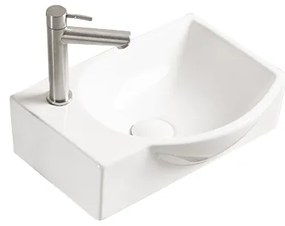 Mexen Mista jobboldali munkalapi mosdó 40 x 28 cm, Fehér - 22174000R
