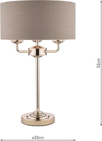 Laura Ashley Sorrento 3702786-Q Asztali lámpa 3x40W/E14 IP20
