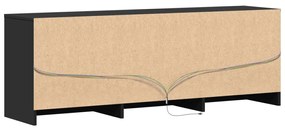 fekete szerelt fa TV-szekrény LED-ekkel 140 x 34 x 50 cm