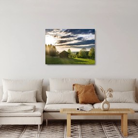 Kép egy házrol a réten  (üvegen) (70x50 cm)