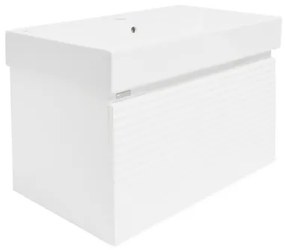 Naturel Savona Fürdőszobaszekrény mosdóval 78x43x44,8 cm fehér fényes SAVONA80BISAT