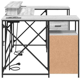 Asztal fiókkal Szürke sonoma 182 x 101 x 87.5 cm Faanyag
