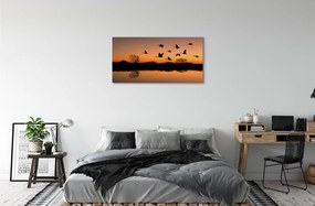 Canvas képek Repülő madarak naplemente 120x60 cm